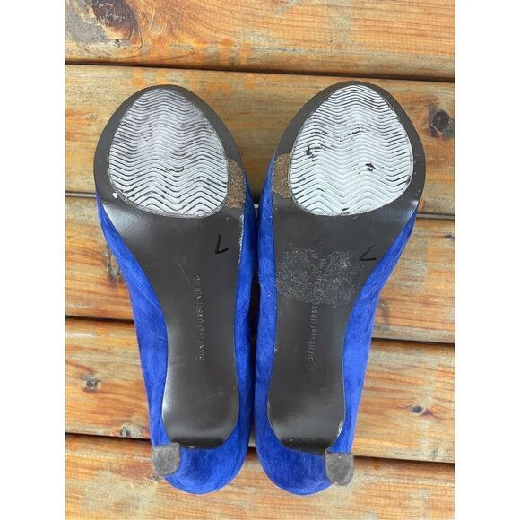 Diane Von Furstenberg Womens Blue Renee‎ Suede Pumps Size 7.5 $298.00 - Picture 6 of 10